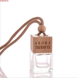 Clear Perfume Bottles With Wooden Lid Home Car Hanging Air Freshener Fragrance Small Glass Empty Bottle
