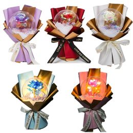 Party Home Decor Valentine's Day Christmas Bobo Ball Colour Golden Flower Rose LED Light Emitting Decoration