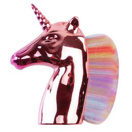 Unique Single Unicorn Makeup Brushes Rainbow Synthetic Hair Blush Brush Powder Cosmetic Face Beauty Too