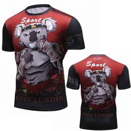 New BJJ Rashguard T Shirt Men's Compression Shirt MMA Fitness Muscle Fight TOP Muay Thai Tees Jiu Jitsu Tight Fightwear