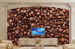 Custom 3d murals.Coffee beans wallpapers,coffee shop restaurant kitchen living room tv sofa wall bedroom waterproof wallpaper