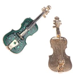 Pins, Brooches Musical Violin Enamel Alloy Brooch Pins Girls Scarf Sweater Clips Badges Jewellery 2 Colours