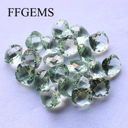 FFGems Natural Green Amethyst Loose Gemstone Cushiom Cut 10mm Diy for silver gold Fine Jewellery Mounting For Women Wedding Party H1015