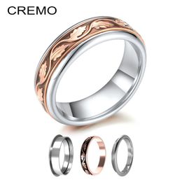 Cluster Rings Cremo Stackable Band 6mm Wide Women Filled Cuff Ring Brown Enamel Accessories Jewellery Multi Titanium Stainless Steel