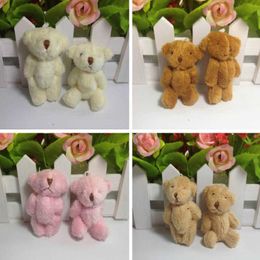 20pcs/lot 6cm Mini Joint Plush Bear Little Stuffed Toy Dolls Gifts Birthday Wedding Party Decor Q0727