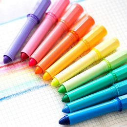 Highlighters 10 Colour Bling Lipstick Highlighter Pen Water-based Crayon Marker Stationery Office Accessories School Supplies