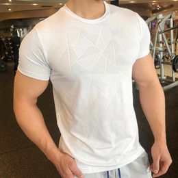 Running Jerseys Mens T-shirt Sport Shirts Spandex Compression Quick Dry Gym Tights Round Collar T Shirt