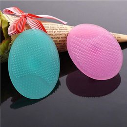 Soft brushes Facial Exfoliating Brush Infant Baby Silicone Wash Face Cleaning Pad Skin SPA Scrub Cleanser Tool RH3662