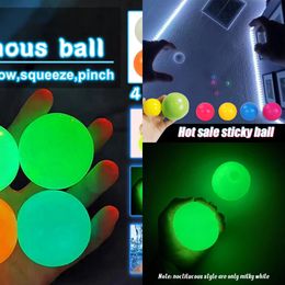 target fidget toys UK - 1 4pcs Stick Wall Ball Fidget Stress Reliever Luminous Sticky Juggle Jump Target Balls Adult Kids Toys Fluorescent Squash L851