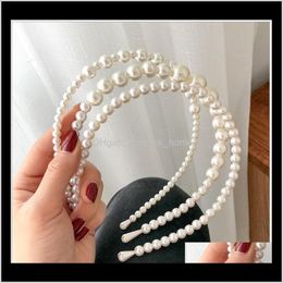 Baby Kids Maternity Drop Delivery 2021 3 Styles Big Pearl Band Handmade Girls Accessories Elegant Women Headband Wedding Party Bridal Hair Ho