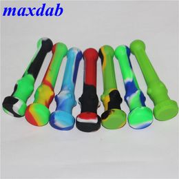 Muliti Colour smoking pipes Silicon Nectar Pipe with 14mm Joint quartz Nails titanium nail Silicone pipe Oil Rigs dabber tools