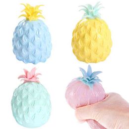 Cheap Flour Pineapple Relief Stress Balls Fidget Toys Squeeze Fruit Anti Stress Decompression for Kids Antistress Children Y1210