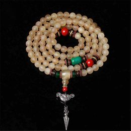 men buddhist bead bracelet Canada - Beaded, Strands Unique Tibetan Natural Sheep Horn 108 Beads Bracelet Hand Beaded Buddhist Prayer Meditation Necklace For Men Or Women Jewelr