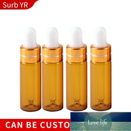 Wholesale 5ML Mini Portable Brown Glass Refillable Perfume Bottle & Empty Cosmetic Container With Rubber Head And Dropper