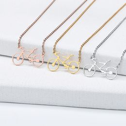 bicycle jewelry men NZ - Cute Bicycle Charm Necklace Stainless Steel Chain Bike Choker Necklaces For Women Men Jewelry Daily Sport Life Gift Pendant