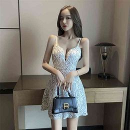 Nightclub women's sexy low-cut waist lace cover belly dress Office Lady Polyester Sheath Solid Sleeveless 210416