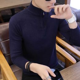 Sweater Men Zipper O-Neck Mens Pullover Sweater Male Coat Man Sweaters Pull Clothes Long Sleeve Homme Shirt Spring Autumn C247 Y0907