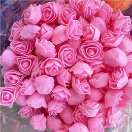 500pcs 3cm Mini Artificial PE Foam Rose Flower Heads For Wedding Home Decoration Handmade Fake Flowers Ball Craft Party Supplies 210624