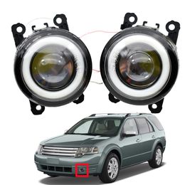 2X Angel Eye Fog Light Assembly Car LED Lens DRL Daytime Running Lamp 12V For Ford Taurus X 3.5L V6 2008-2009