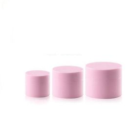 15/20/30g Matte Pink Sturdy Thick Double Wall Plastic Container Jar for Pills Medication Ointments Makeup Sample Container