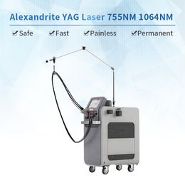 2022 The New 755 1064nm two wavelength Fibre laser permanent hair removal machine with 5mm-18mm changable spot size acceptable whole sales price