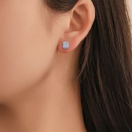 Stud Fashion Square Shape Women Earrings All-match Shiny Crystal Zircon Female Trendy Earring Jewelery