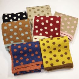 Baby Scarf Polka Dot Children Winter Neck Warmer For Girls Woolen Knitted Scarfs Boy Korean Style Scarf Lovely