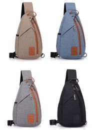 DHL50pcs Cycling Bags Men Polyester Solid Waterproof Double Zipper Large Capacity Chest Bag Mix Color