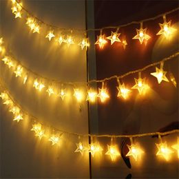 Strings LED Christmas Lights String Garland Star Indoor 20/40/80led Fairy Light Battery/USB Powered Xmas Party Wedding Home Garden Decor