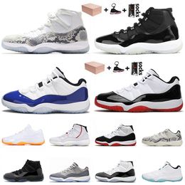 men hat boxes UK - With Box Jumpman 11 11s Mens Womens Basketball Shoes 25th IX High Concord 45 Bred Gamma Blue Cap and Gown Space Jam Low Legend Retro Trainers Sneakers Size 36-47