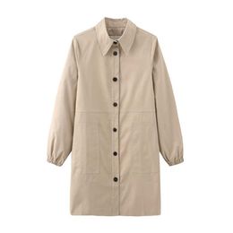 PERHAPS U Shirt Dress Khaki Turn Down Collar Long Sleeve Solid Pocket Mini Short Dress High Street Autumn D1662 210529