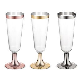 Disposable Dinnerware 12PCS Plastic Champagne Cup High Quality Wedding Flute Creative Utensils For Party