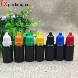 1000 pcs 10 ml 0.35 oz Black Plastic Empty Dropping Bottles Essence parfume Liquid Cosnetic Containershigh qty