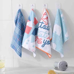 4Pcs/set Super Absorbent Microfiber Kitchen Dish Cloth Household Scouring Pad Rags Cleaning Towel