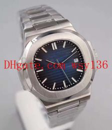 Top Quality Mens Automatic Movement Watch 40 mm Blue Black Dial Classic 5711/1A Transparent Back Men's Wristwatches Original Box