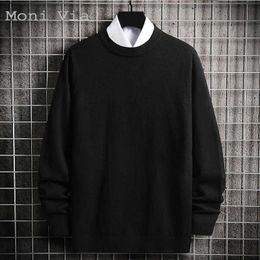 2021 Autumn Winter Men's Sweater Harajuku Solid Colour Stretch Couple Pullovers Round Collar Fashion Warm Sweater Men Streetwear Y0907