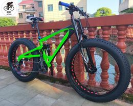 Kalosse Full Suspension Beach Bike Bicicleta 24speed 26*4.0 Tyres Fat Bicycle Bikes