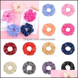 Hair Rubber Bands Jewellery Organza Scrunchies Ponytail Holder Ties Elastic Shiny Star Chiffon Headwear Aessories Drop Delivery 2021 Xts7Q