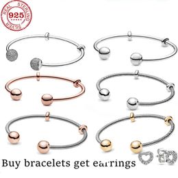 2021 Real 100% 925 Sterling Silver pan Bracelets Snake Chain Charms Bracelet Fit Original open For Women DIY Jewelry