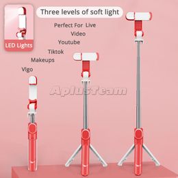 XT09S Selfie Stick with Fill Light Portable Extendable Selfie Stick Tripod Stand with Remote for Iphone Smartphones Outdoor Live New
