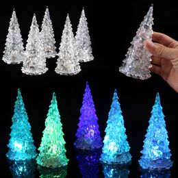 Christmas Decorations Night Light Tree Shape Colourful LED Acrylic 3D Colour Changing Kids