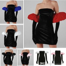 2022 New Arrivals Women Fashion Bubble Sleeve Velvet Valentines Dresses Sexy Breast Wrap Slim Hip Dress