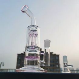 10.6 Inch Pink Glass Water Pipe Bong Hookah Pipes Bongs Tobacco Smoking Bubbler Smoke Pipes Bongs Bottles Dab Rig 18mm Bowl