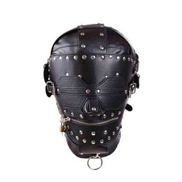 NXY SM Sex Adult Toy Dress Up Supplies, Headgear, All-inclusive, Closed, Zippered Mask, s, Game Mask Couples Adjustable Leather Mask1220