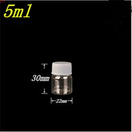 14 mm Screw Mouth Glass Bottles With White Plastic Cap Empty 5 ml Vials Containers 22X30 100 pcsgood qty