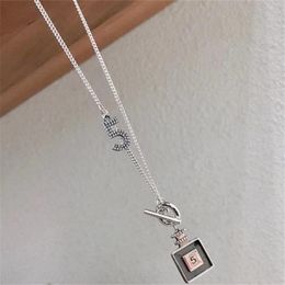 Miuoxion Retro Square Card Number 5 OT Buckle Necklace Simple Personality Jewellery Fashion For Women Feature Nmour Charm Gift Pendant Necklac