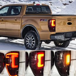 1 Pair Car LED Taillight Tail Light For Ford Ranger Raptor 2012 - 2022 Rear Driving Lamp Brake Reverse Light Turn Signal