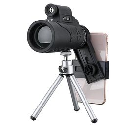 50*60 Outdoor Hiking Camping HD Optics Tripod Monocular Telescope Bird Watching With Laser Flashlight Phone Clip