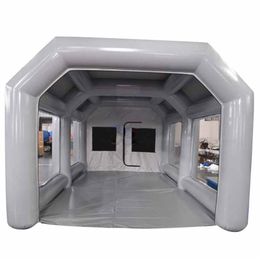 Newest Airtight Design Painting Tent 0.6mm inflatable spray booth paint room workstation repairing cabin house with pump for USA