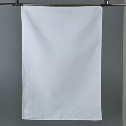 Plain white Kitchen Cloth 100% polyester blank tea towel with linen look for sublimation